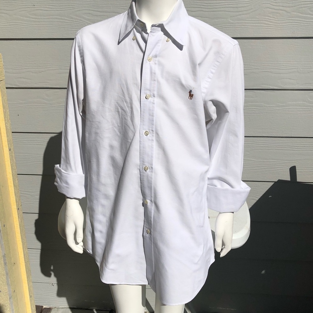 Ralph Lauren Polo Oxford. White. Tailored Slim Fit.